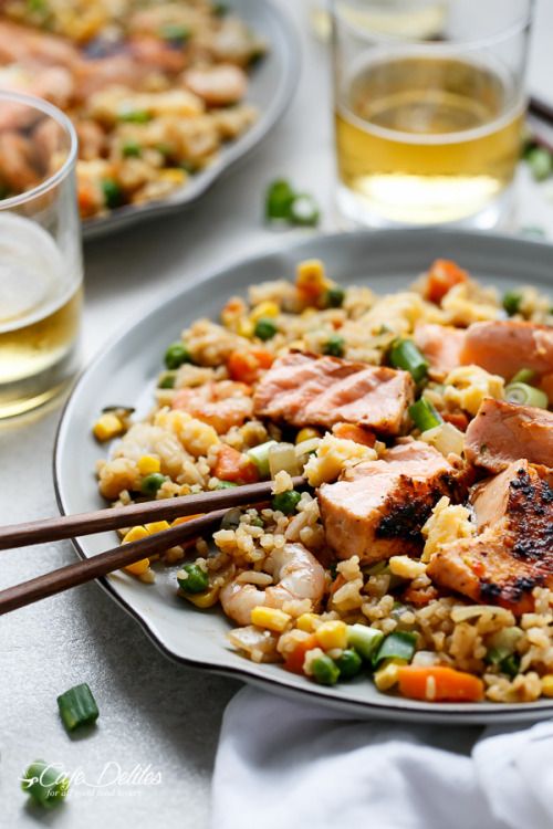Seared Salmon & Prawn Fried Rice: The Ultimate Weeknight Meal